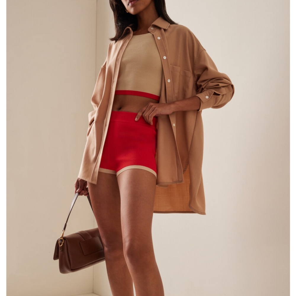 ❌SOLD❌ NWT Zulu & Zephyr Chili Contrast Organic Cotton Knit Short, Sz US 4/AU 8